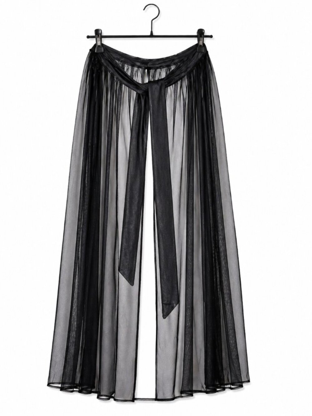 Fashion Nova black sheer mesh maxi sarong cover-up in size XL
